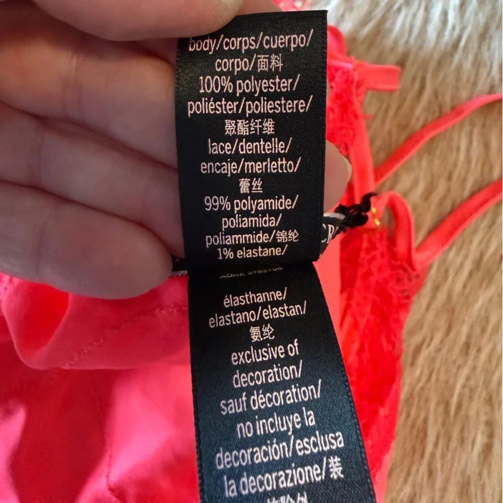 NWT Victoria's Secret Lace Sexy Slip Dress Hot Pink $50